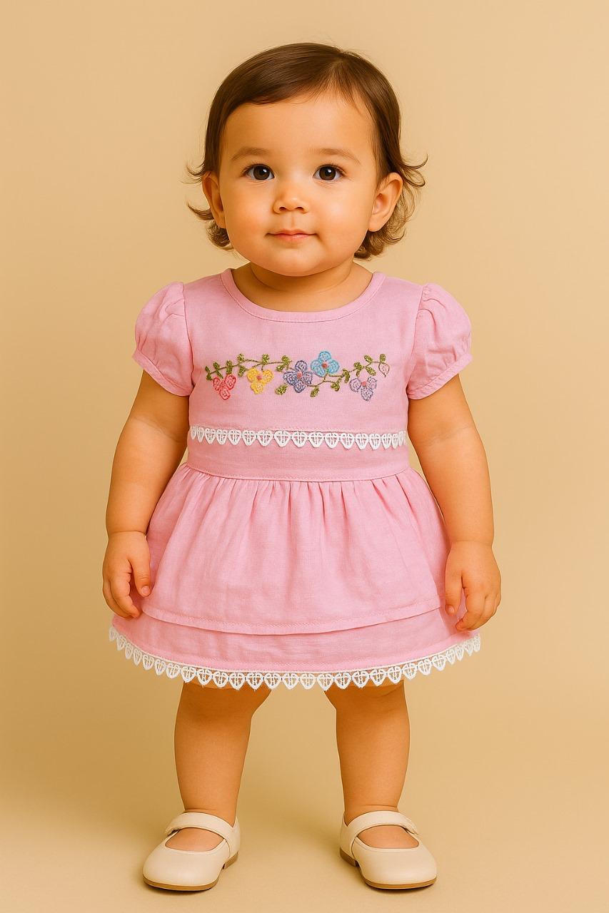 Petal Kiss Linen Dress