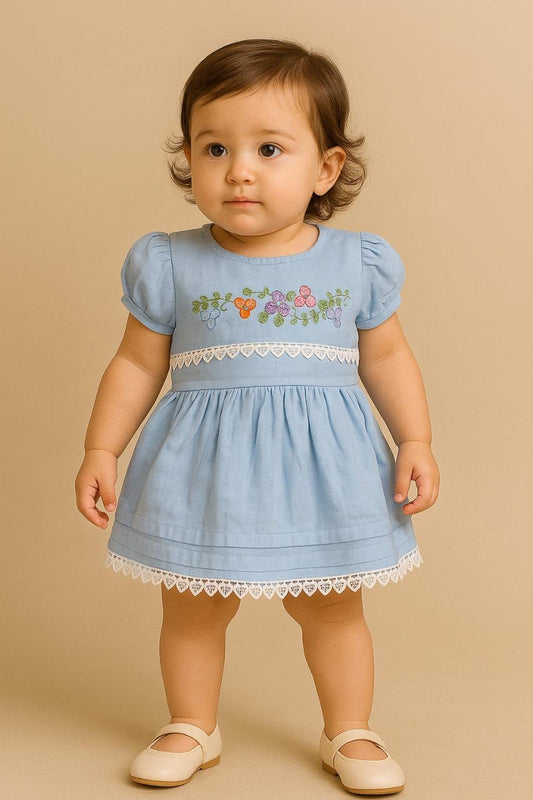 Petal Kiss Linen Dress