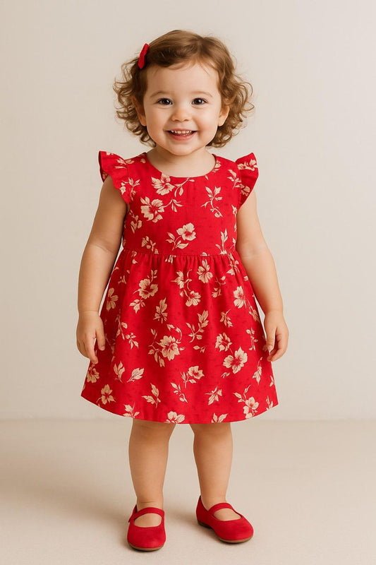 Scarlet Bloom Cotton Dress