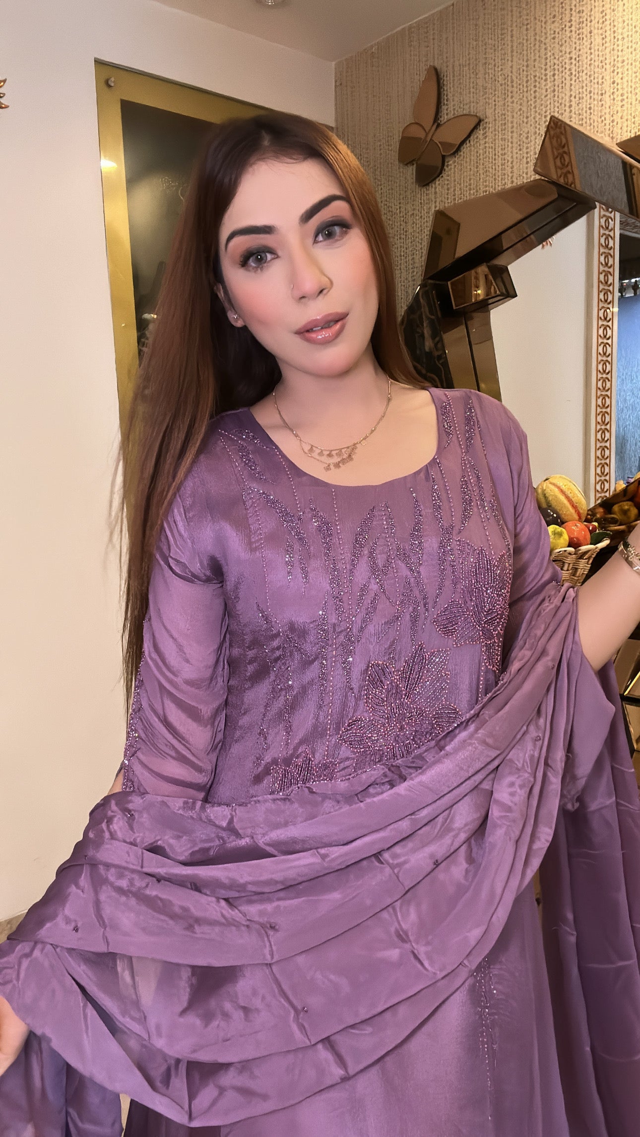 Lavendar Khwaab Kalidar