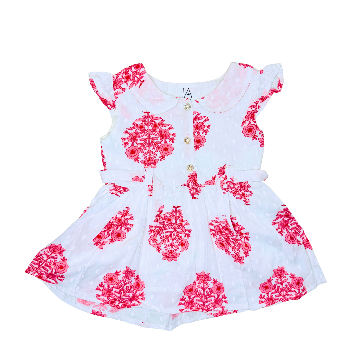Rosy Whirl Cotton Dress
