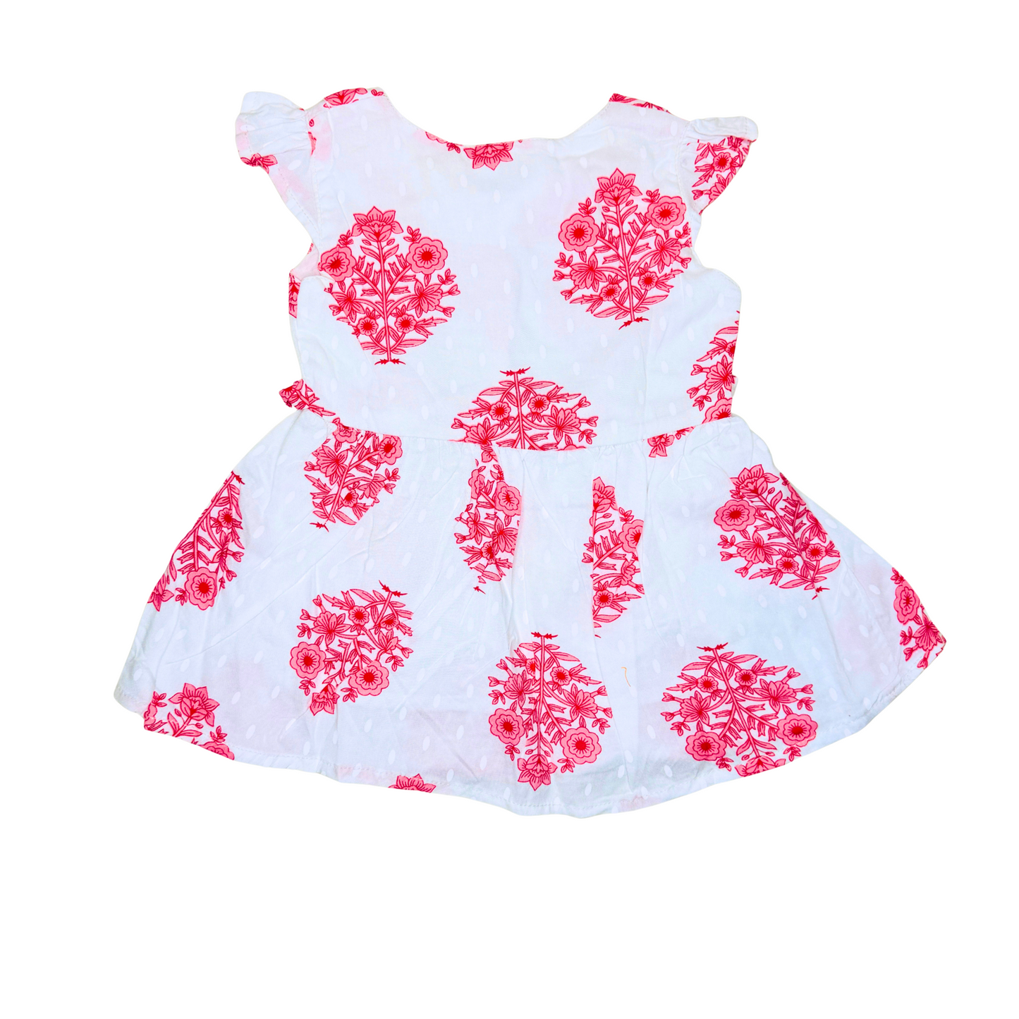 Rosy Whirl Cotton Dress