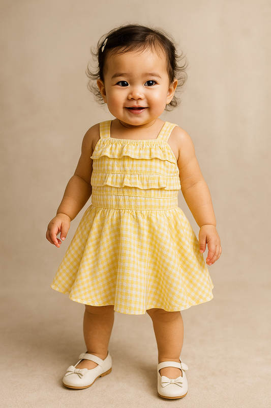 Sunny Check Twirl Dress”
